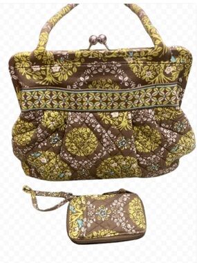 Vera Bradley Retired SITTIN' IN A TREE” Kisslock Quilted Shoulder Bag & Wristlet